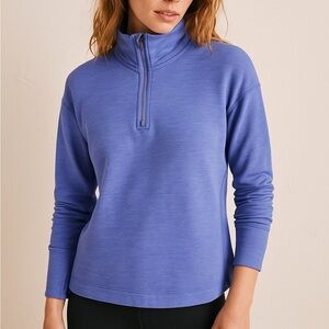 OUTDOOR VOICES 1/4 Zip Popover Funnel Neck Thumbhole Therma Long Sleeve Top